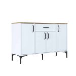 Bufe Ubron, melamine me ngjyrë arrë e bardhë, 120x40x78.6 cm