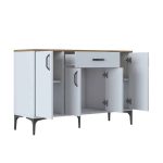 Bufe Ubron, melamine me ngjyrë arrë e bardhë, 120x40x78.6 cm - Image 5