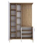 Mobilje hyrëse Zozmo, melamine e bardhë arre 120x37.5x198.6cm - Image 4