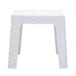 Tavolinë kafeje Monaco PP bastun prej palme kacavjerrëse e bardhë 42x42x42cm - Image 2