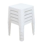 Tavolinë kafeje Monaco PP bastun prej palme kacavjerrëse e bardhë 42x42x42cm - Image 4