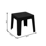 Tavolinë kafeje Monaco PP bastun prej palme kacavjerrëse e bardhë 42x42x42cm - Image 5