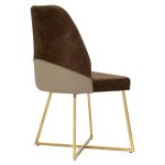 Karrige Elsie  kafe kadife këmbë e artë me shkëlqim antik - Image 2