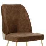 Karrige Elsie  kafe kadife këmbë e artë me shkëlqim antik - Image 5