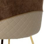 Karrige Elsie  kafe kadife këmbë e artë me shkëlqim antik - Image 7