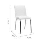 Avante  PU karrige këmbë të bardhë-krom - Image 7