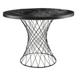 Tavolina e ngrënies Roter  metal mermer i zi-zi D90x75cm
