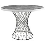 Tavolina e ngrënies Roter  metal mermer i bardhë-zi D90x75cm