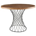 Tavolina e ngrënies Roter metal me arra të zeza D90x75cm