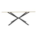 Tavolina Dinny, MDF lisi, metal i zi, 180x90x75cm - Image 2