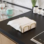 Mbajtësi i pecetës Peony  gloss i artë 20x20x7cm - Image 2