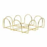 Mbajtësi i pecetës Peony  gloss i artë 20x20x7cm