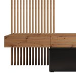 Mobilje televizori Litende  melamine me sonoma të zezë 249.5x42x199.5cm - Image 4