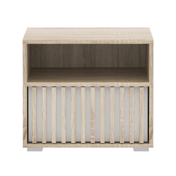 Tavolinë anësore shtrati Bruse  melamine lisi-e bardhë 52x40.5x42.5cm