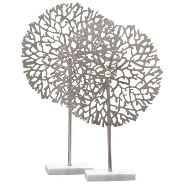 Theks dekorativ me bazë drejtkëndëshe PWD-0108 argjend 24x40cm