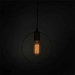 Llambë tavani Florian, E27 e zezë-ari D23x66cm - Image 2