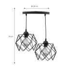 Llambë tavani Zocie, E27 e zezë Φ30x70cm - Image 3