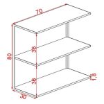 Njësia e vendosur në mur Samuel  druri i fortë i pishave arra-zi 70x30x80cm - Image 4