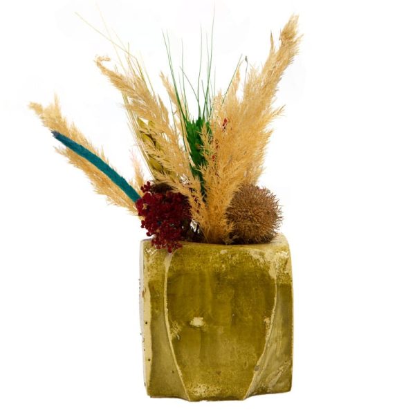 Bimë artificiale në vazo Green14, jeshile 7x6.5x17cm