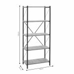 Raft librash Giulio, arre e zezë 60x34x150cm - Image 4