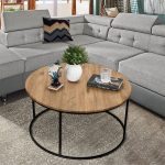 Tavolina e kafesë Emilian  oak melamine-black metal D60x42cm - Image 2