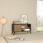 Tv stand-Medium size buffet Flipter  melamine sonoma-black 100x40x51cm - Image 2