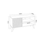 Tv stand-Medium size buffet Flipter  melamine sonoma-black 100x40x51cm - Image 4