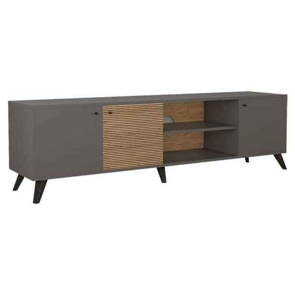 Qëndrimi televiziv Flipter  melamine gri e errët-sonoma-e zezë 180x40x51cm