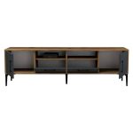 Tv stand Fumomel  melamine arra-errët gri-e zezë 180x35x54cm - Image 3