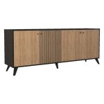 Buffet Flipter  melamine lisi-e zezë 180x40x78,6cm