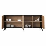 Buffet Flipter  melamine lisi-e zezë 180x40x78,6cm - Image 4