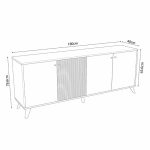 Buffet Flipter  melamine lisi-e zezë 180x40x78,6cm - Image 5