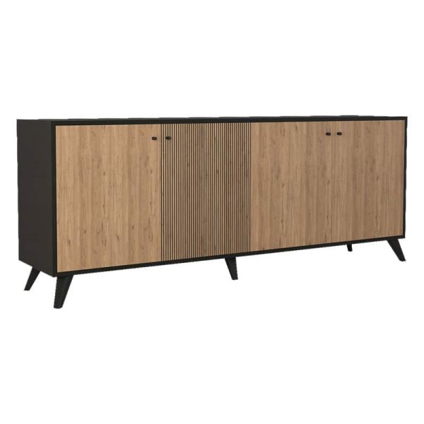 Buffet Flipter melamine lisi-e zezë 180x40x78,6cm