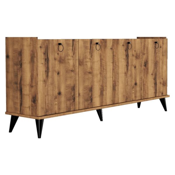Buffet Lireta melamine arra-e zezë 182x41x82.5cm