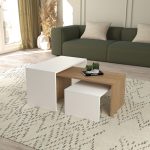 Tryezë kafeje Alteo melamine lisi-bardhë 65x45x35cm - Image 2