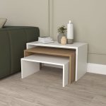 Tryezë kafeje Alteo melamine lisi-bardhë 65x45x35cm - Image 3