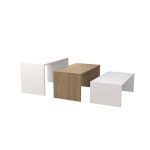 Tryezë kafeje Alteo melamine lisi-bardhë 65x45x35cm - Image 4