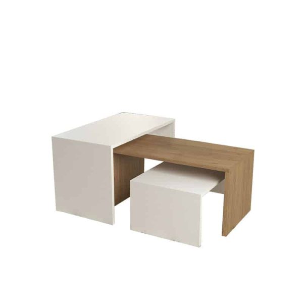 Tryezë kafeje Alteo melamine lisi-bardhë 65x45x35cm