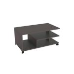 Tavolinë mesi me rrota Jayper, melaminë gri e errët 90x50x40cm