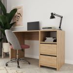 Tavolinë studimi Joniel, me melaminë ngjyrë lisi, 114x56x75cm - Image 2