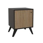 Bedside Flipter  melamine lisi-e zezë 40x40x55cm