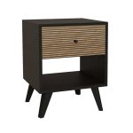 Bedside Flipter  melamine black-oak 40x40x55cm
