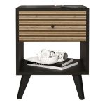 Bedside Flipter  melamine black-oak 40x40x55cm - Image 4