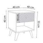 Bedside Flipter  melamine black-oak 40x40x55cm - Image 5