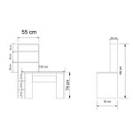 Tavolinë studimi me raft Dropio, me melaminë ngjyrë lisi-gri e errët, 120x55x150cm - Image 3