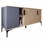 Bufe Tajesy, melaminë gri e errët-lisi 180x40x78cm