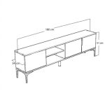 Tv stand Grego  melamine bardhë-errët gri 180x34x51cm - Image 3