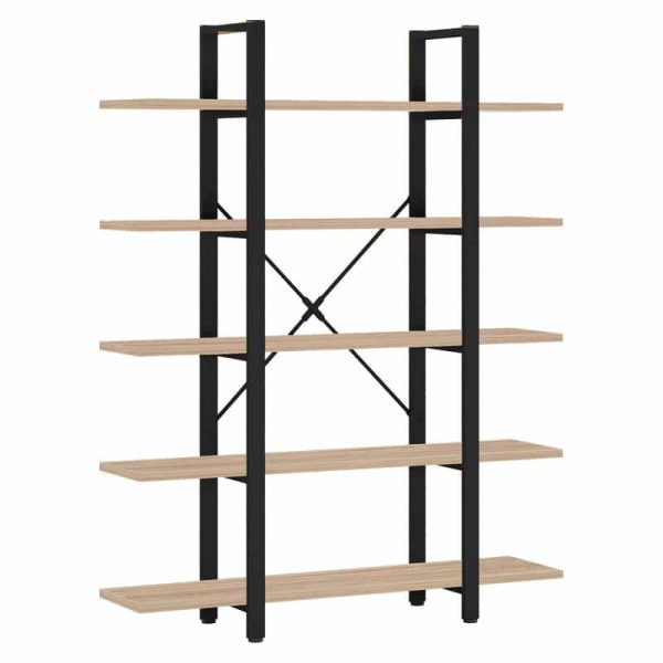 Bookcase Esthon  metali natyral-i zi 120x28x180cm