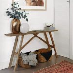 Console Roosevelt  druri i fortë i pishës 35mm arra 119x29x80cm - Image 2