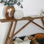 Console Roosevelt  druri i fortë i pishës 35mm arra 119x29x80cm - Image 4